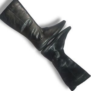 Hillard & Hanson Knee High Black Leather Boots ~ Size 9.5